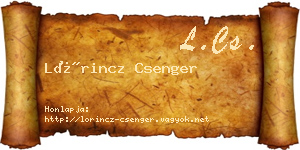 Lőrincz Csenger névjegykártya